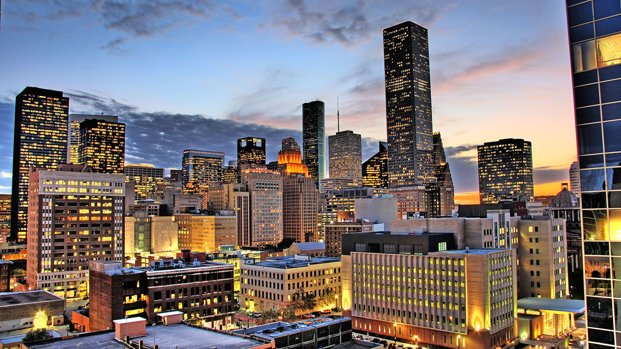 Houston skyline night